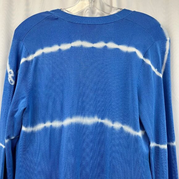 Chico’s Women’s Open Front Blue/White Cardigan Striped Size Small - Picture 5 of 7